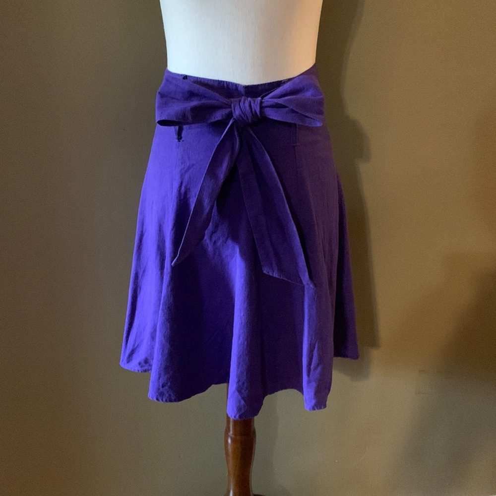 XS Purple Flared Skirt with Removable Sash